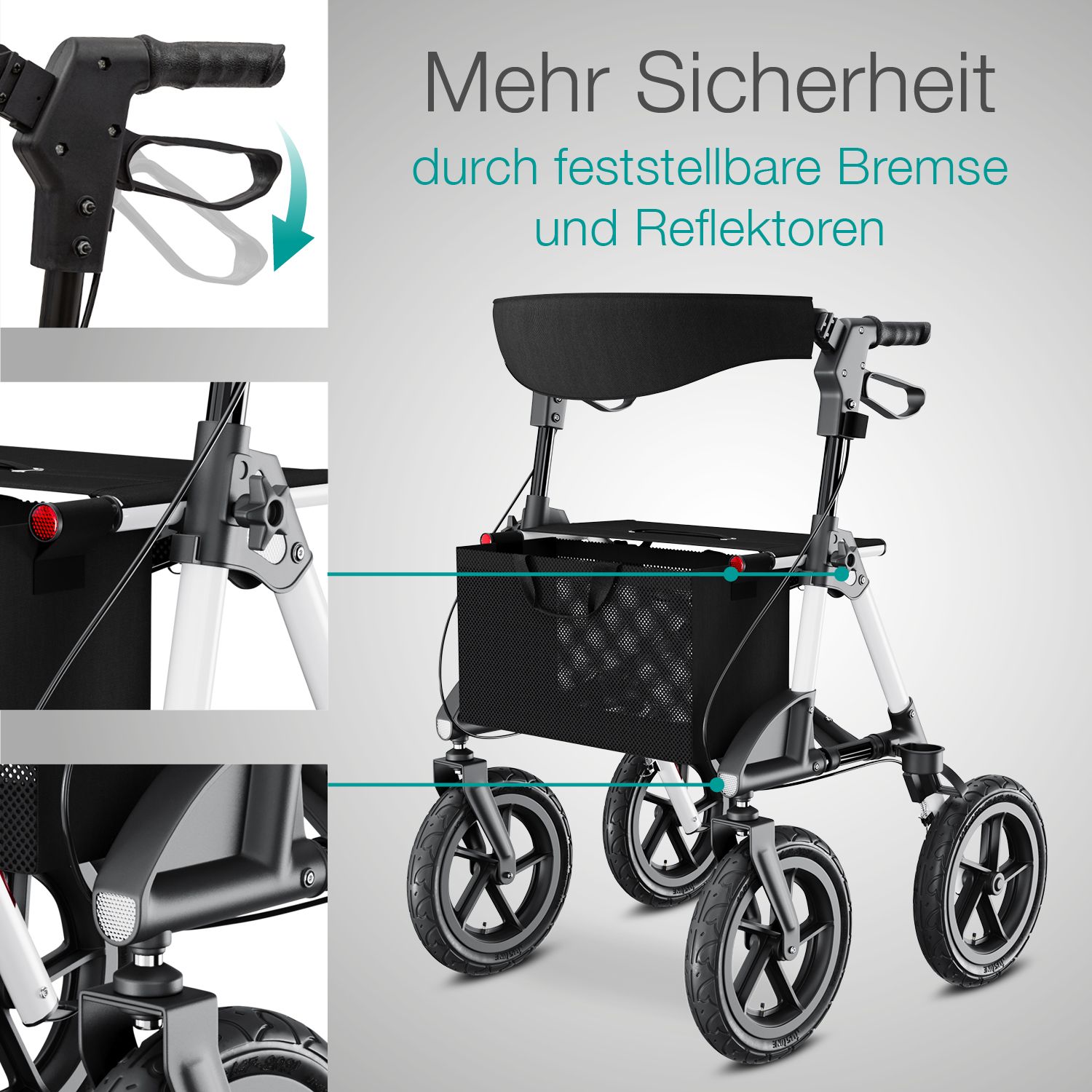 aktivshop Outdoor Rollator mit Luftbereifung »Komfort«