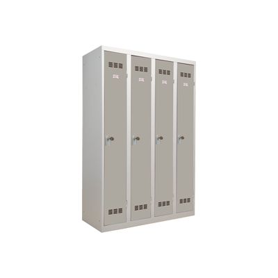 Vestiaire Industrie Propre - 4 portes - 180 x 120 x 50 cm - gris/gris