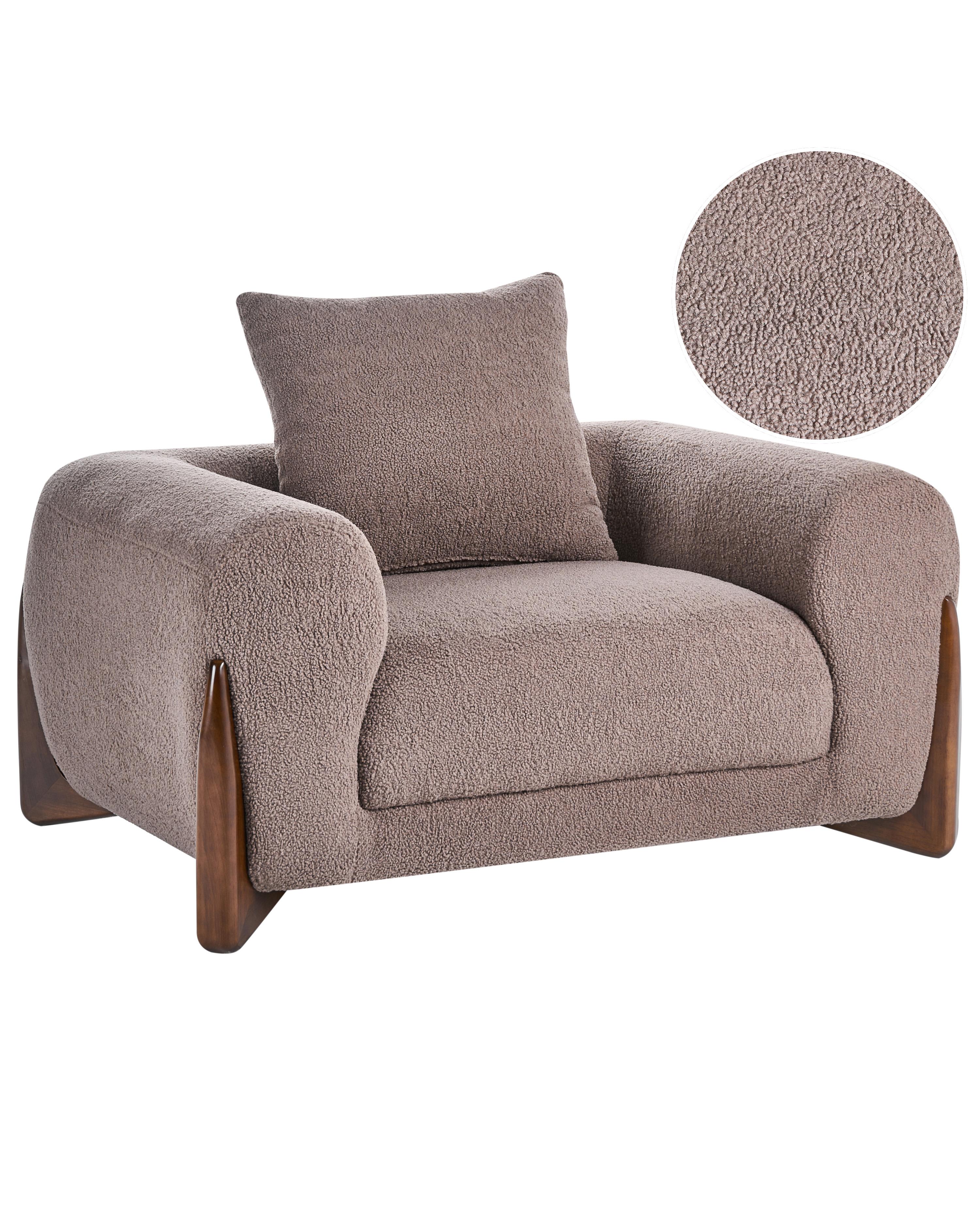 Fauteuil VINLIDEN Bouclé Bruin