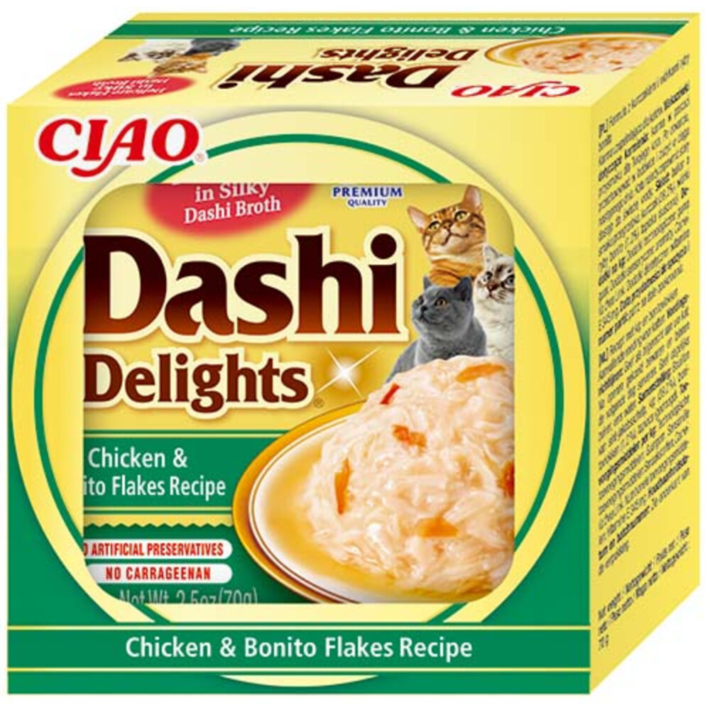 Ciao Dashi Delights Kattenvoer Nat Chicken & Bonito Flakes70 gr