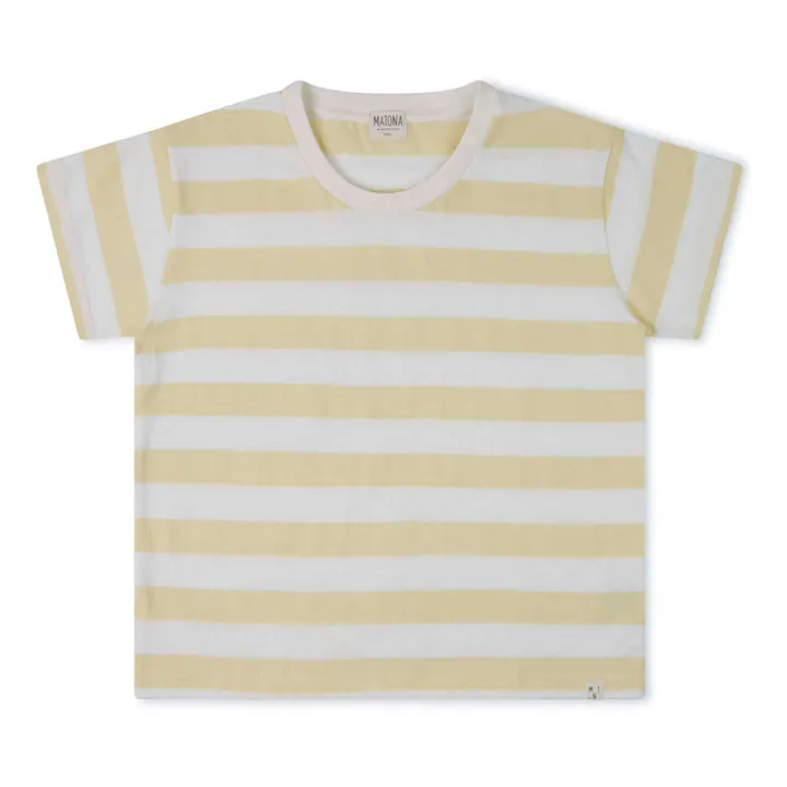 Matona T-shirt Essential Rayures Coton Bio | Jaune pâle