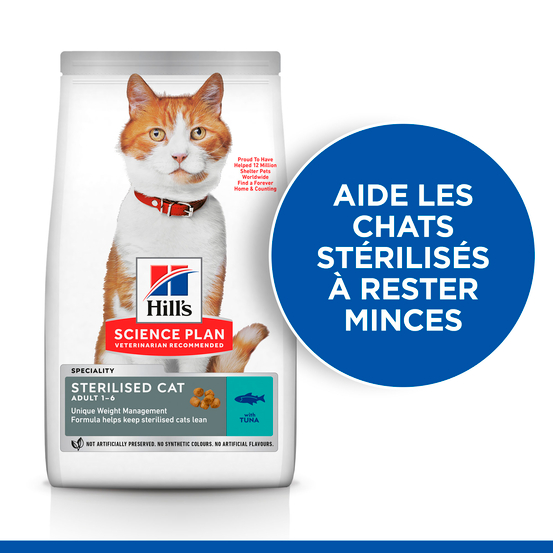 Croquettes chat adulte stérilisé au thon - 7 kg
