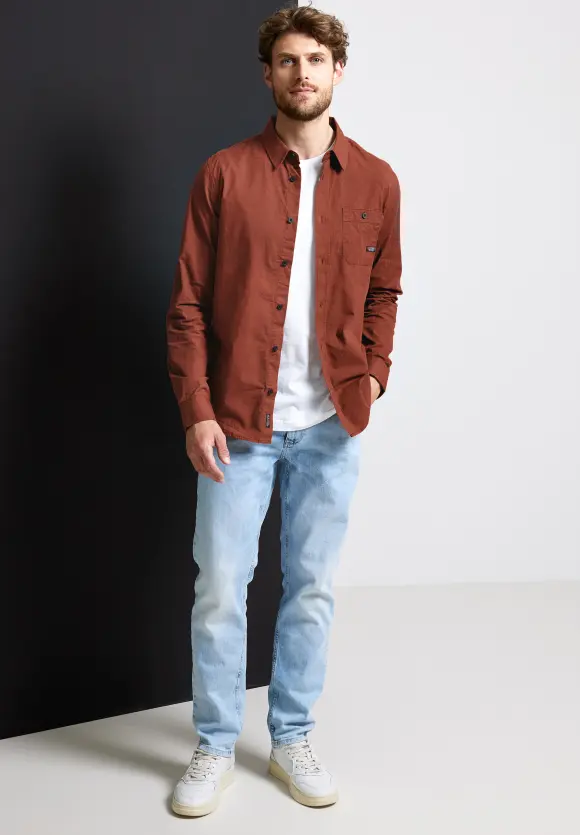 Hemd in einem Strukturlook - burned flame red