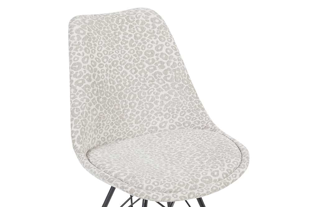 Design Stuhl SCANDINAVIA MEISTERSTÜCK beige grau Chenille schwarz Metallgestell