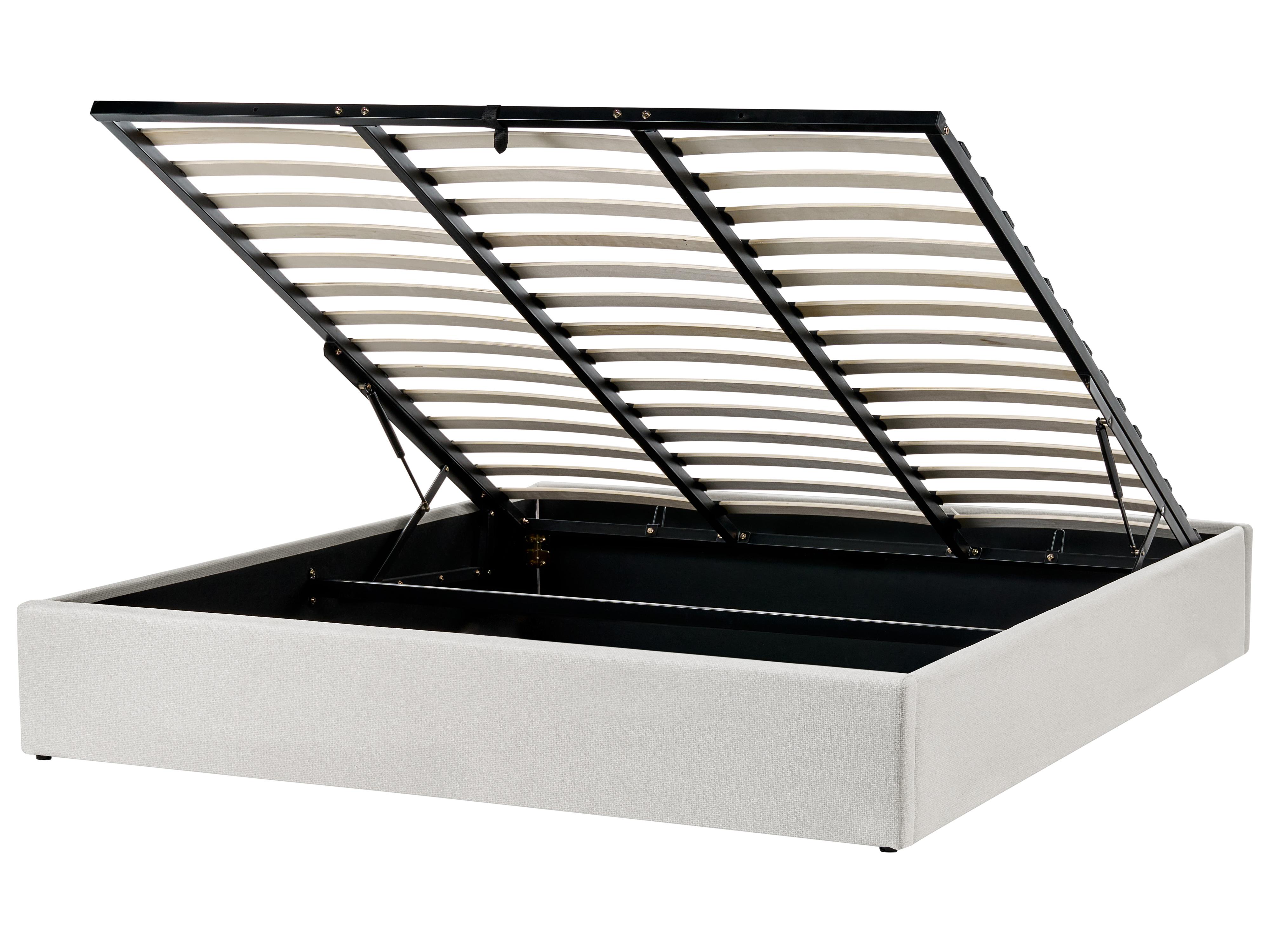 Opbergbed zonder hoofdbord Stof DINAN 180 x 200 cm Lichtbeige