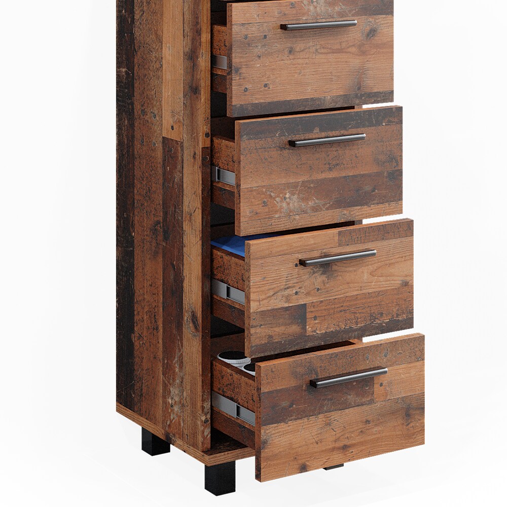 Vicco Midischrank Badschrank Badezimmermöbel Ilias Old Style modern 30x95 cm Badezimmer Schrank Badkommode Badmöbel Schrankschublade