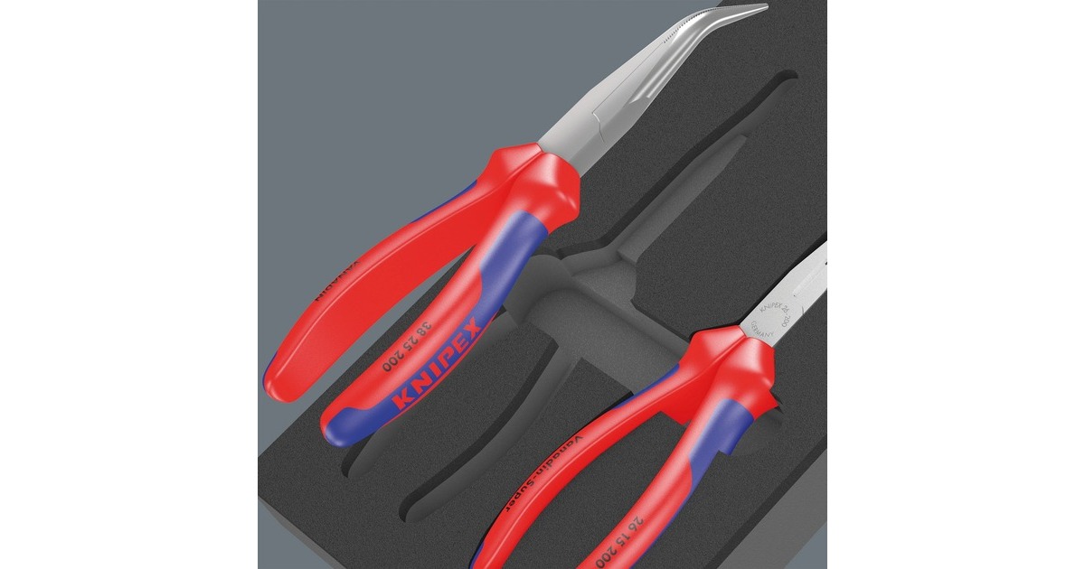 Wera9781 Schuimrubberen inzetstuk met KNIPEX tangen Set 2, 3‑delig tangenset  (Zwart/grijs, in schuiminzet voor werkplaatswagen)