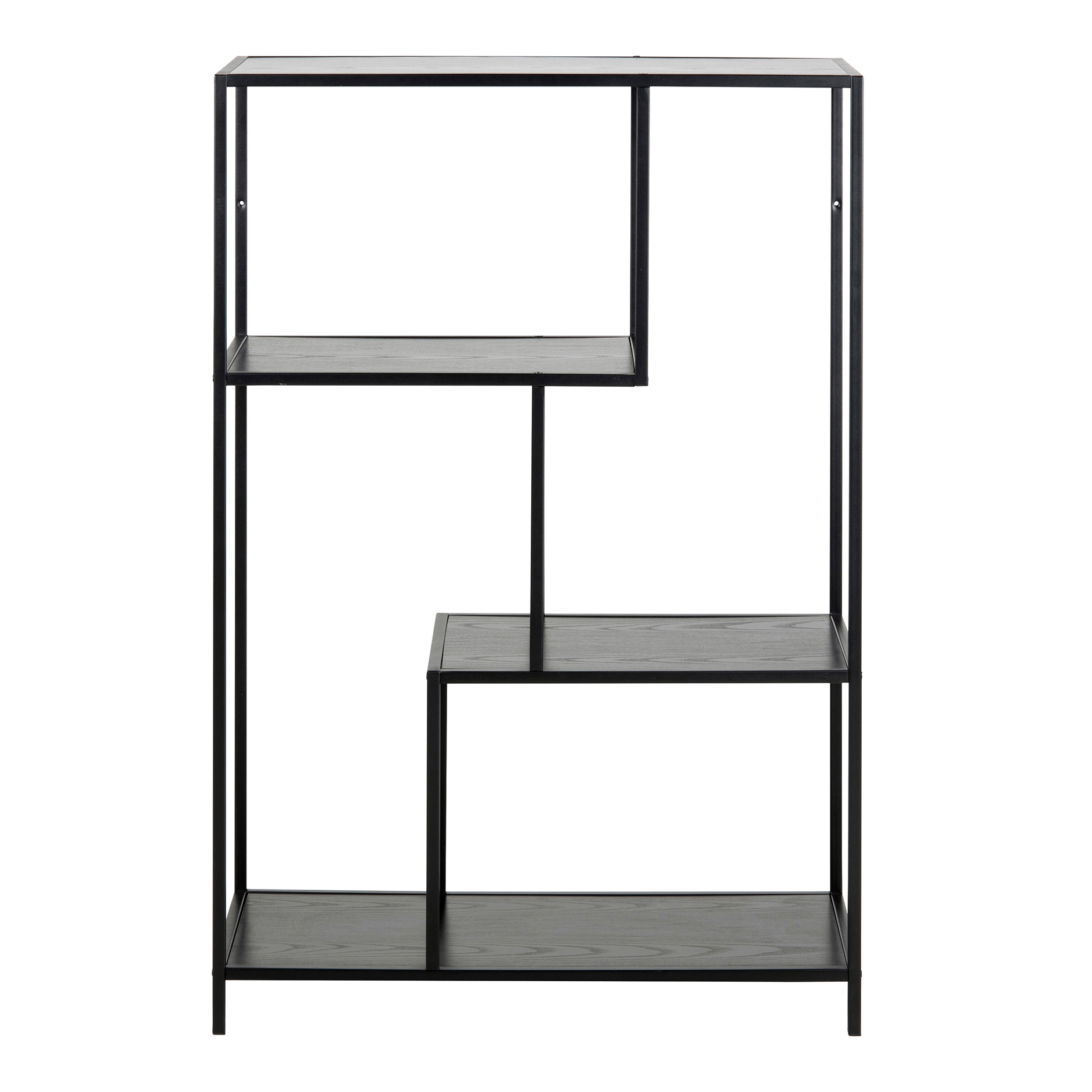 Regal SEAFORD - schwarz - 3 Ablagen - 114 cm