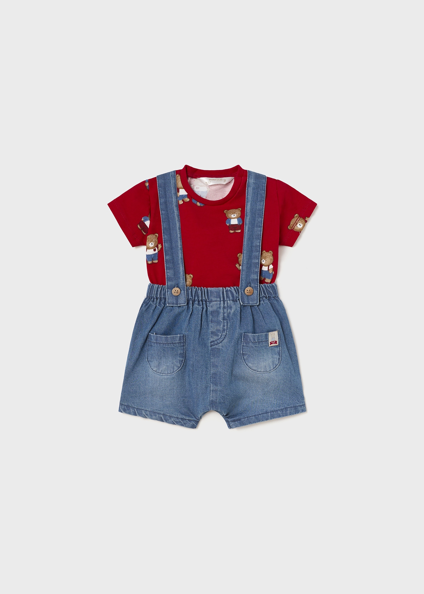 Conjunto de 2 peças em algodão sustentável para recém-nascidos.