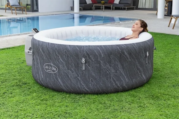 Bestway Lay-Z-Spa 60175, 669 L, 4 person(er), Rund, Boble/Jet massage, Grå, Hvid, 40 °C