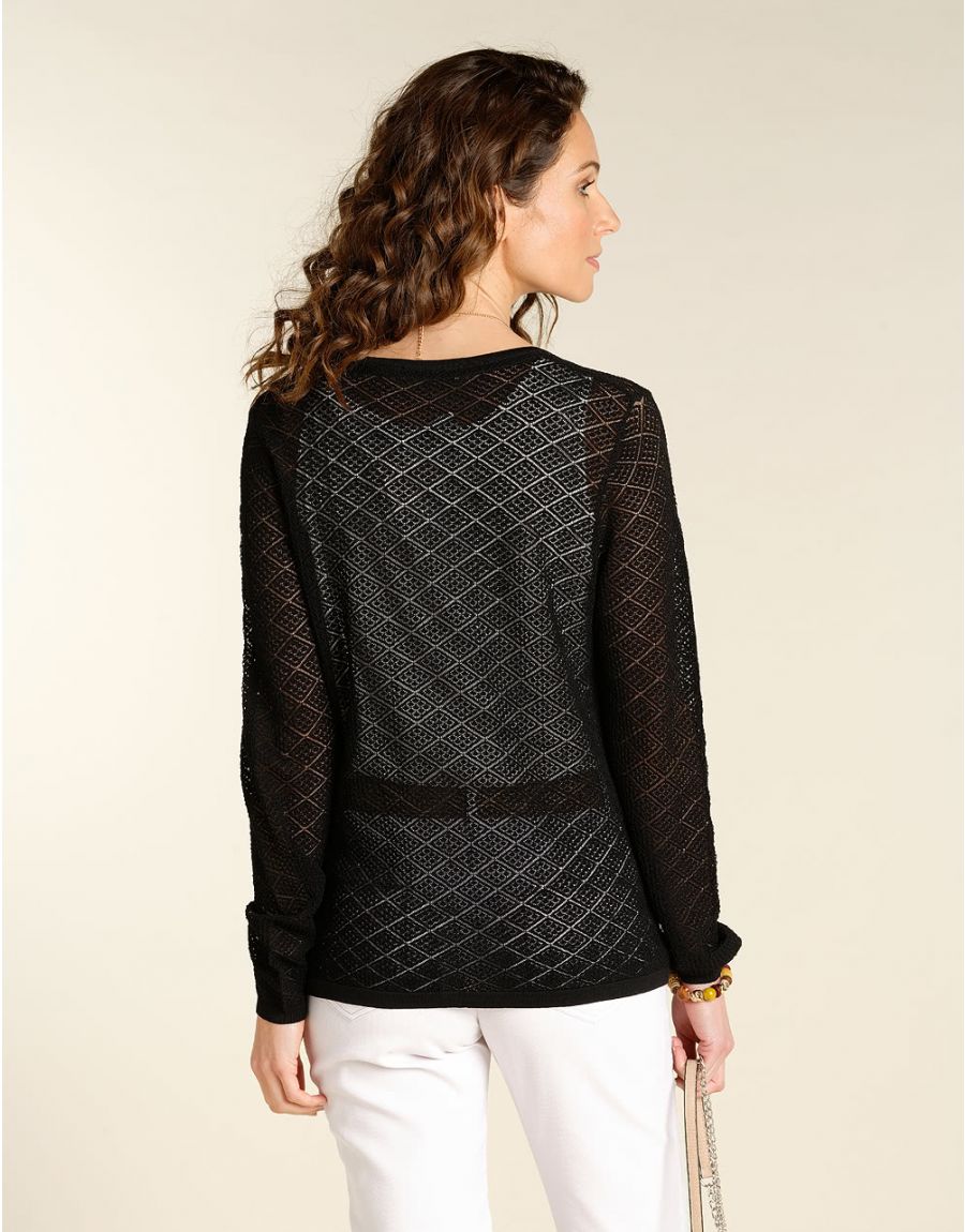 Gilet noir ajouré