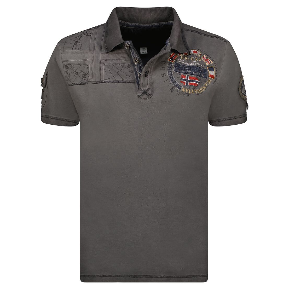 NORUEGA GEOGRÁFICA<br>Camisa polo de manga curta com aba reta no queixo