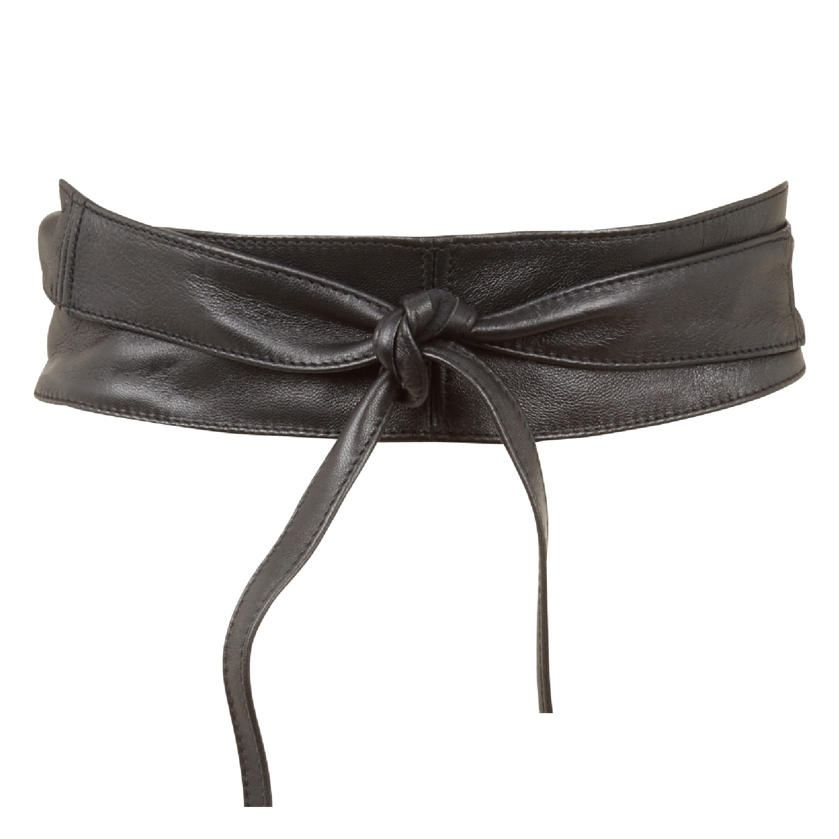 Ceinture à nouer en cuir | Noir
