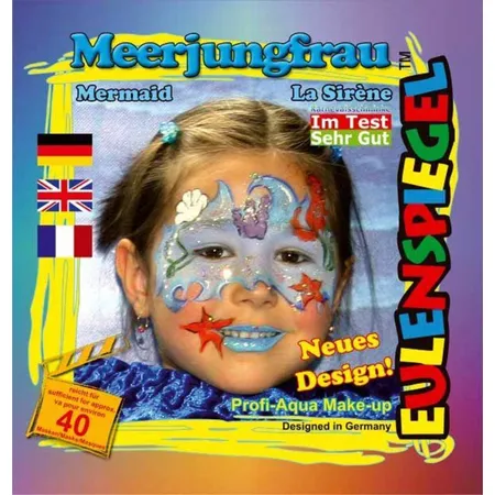 Eulenspiegel Profi Aqua Schminke Motivset Meerjungfrau, 4 Farben