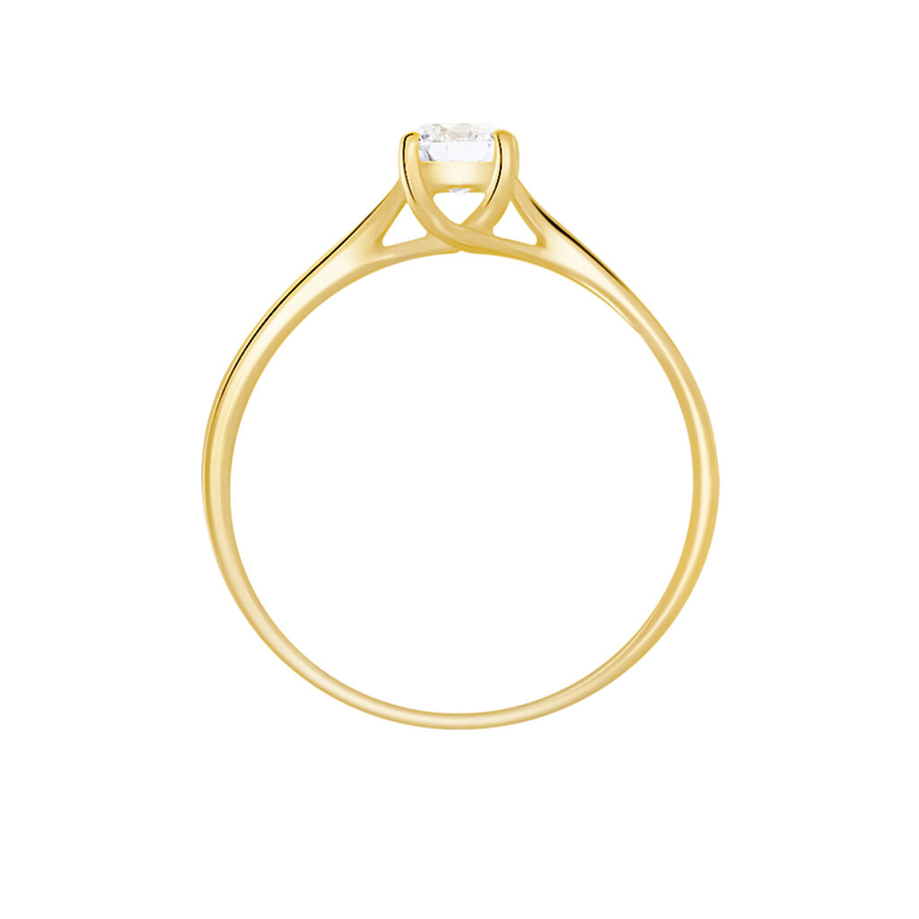 Bague Solitaire Fiona Or Jaune Diamant Synthetique