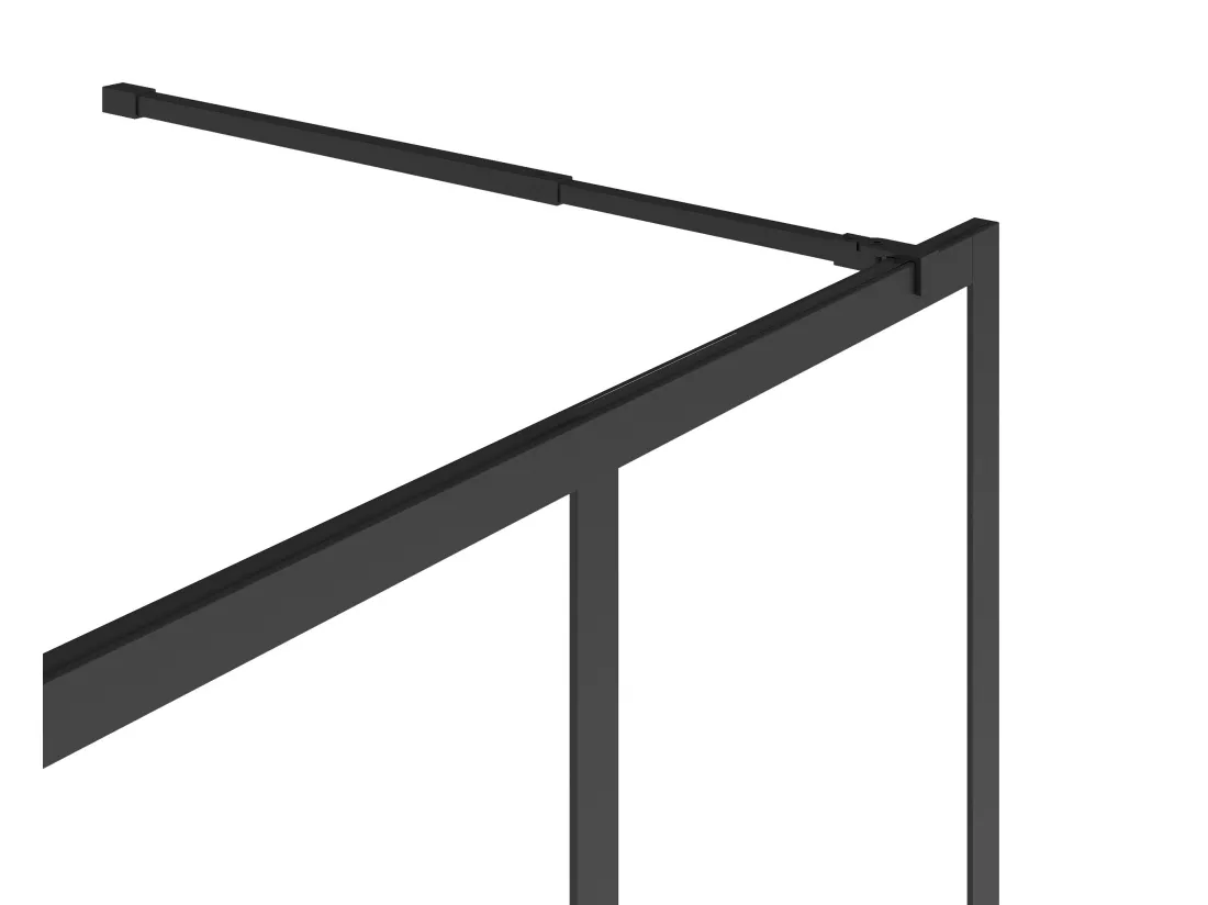 Paroi de douche à l'italienne style atelier - Noir mat - 120 x 200 cm - URBANIK