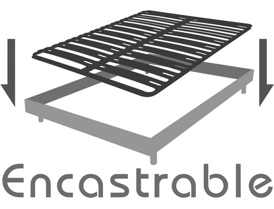 EBAC - Sommier 2 x 80 x 200 Cadre à lattes, 2x0820, 20 lattes, C034