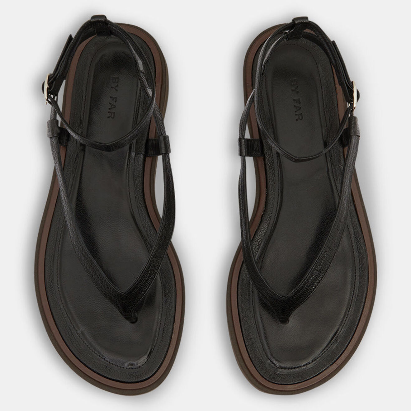 By Far Sandales en Cuir noires