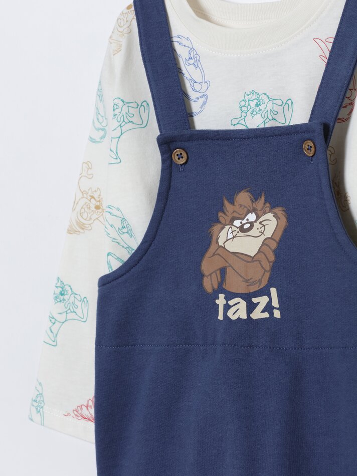Conjunto de 2 peças: Macacão e camiseta do Diabo da Tasmânia dos Looney Tunes © &™ WARNER BROS - Azul Marinho