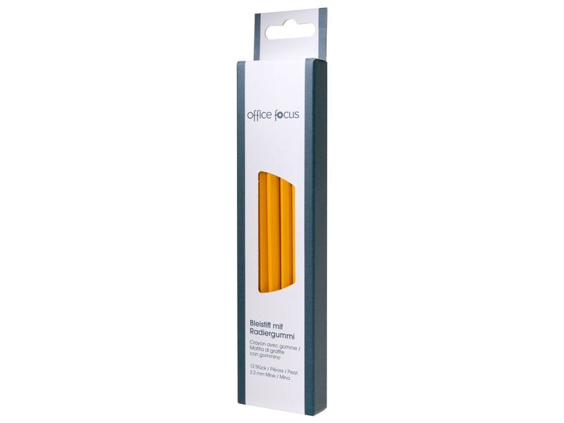office focus Bleistift Office Focus mit Radiergummi 12 Stüc HB-Bleistift mit bruchfester Mine und Radiergummi