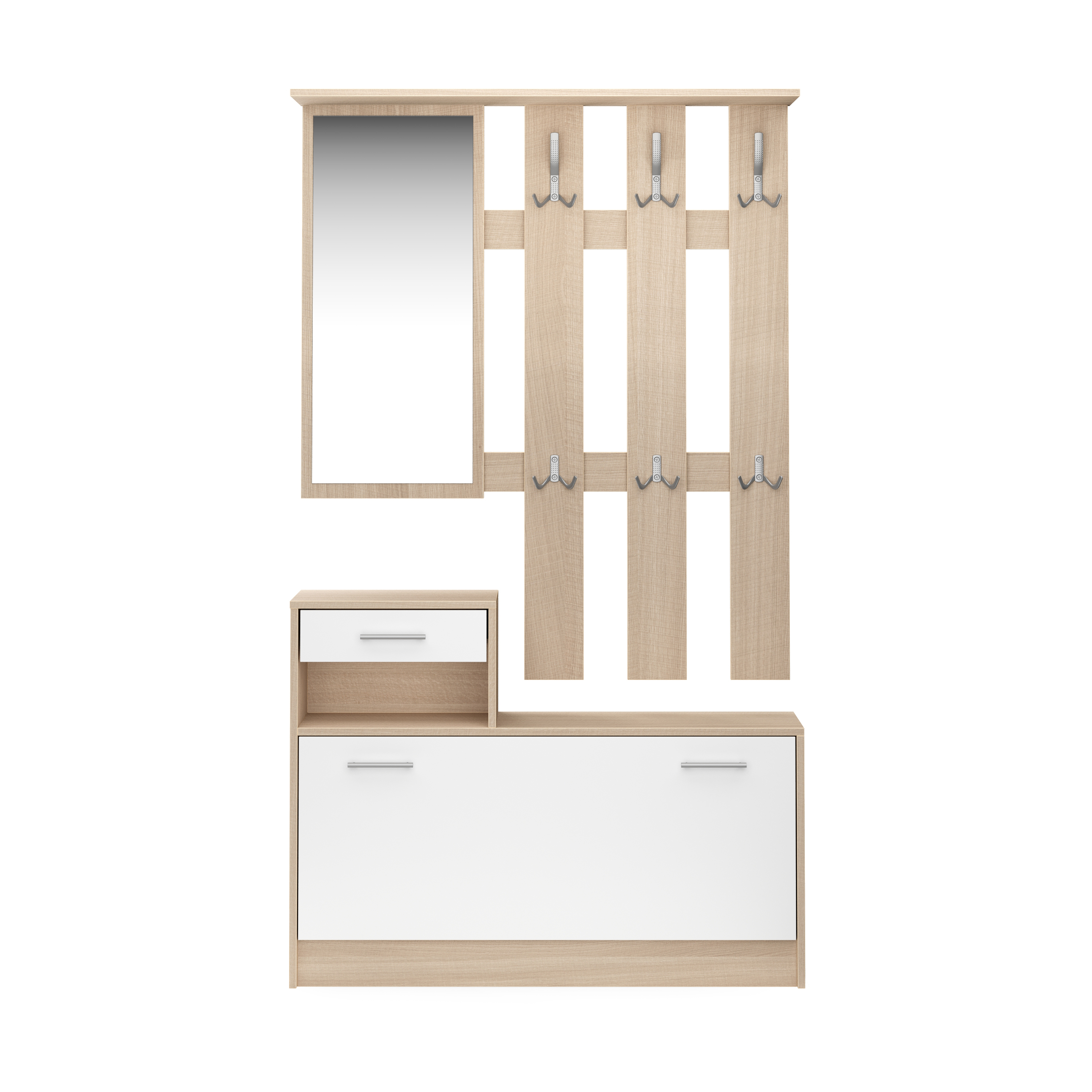 Garderobe Set EVEREST 2-teilig weiss/natur