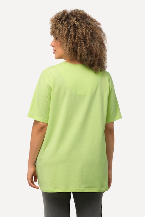 T-Shirt, A-Linie, Tunika-Ausschnitt, Halbarm