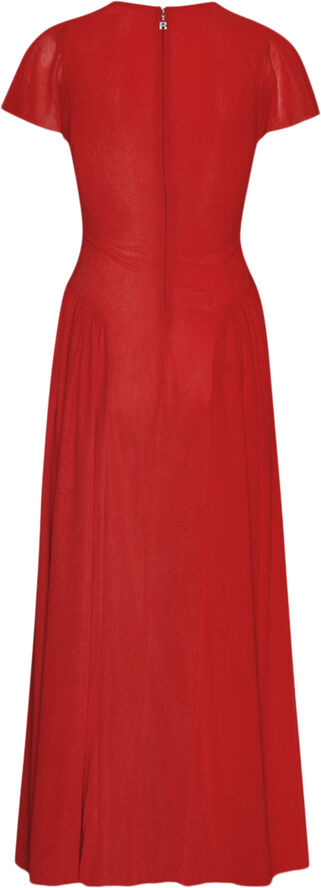 ROTATE Birger Christensen MAXI V-NECK DRESS Racing red