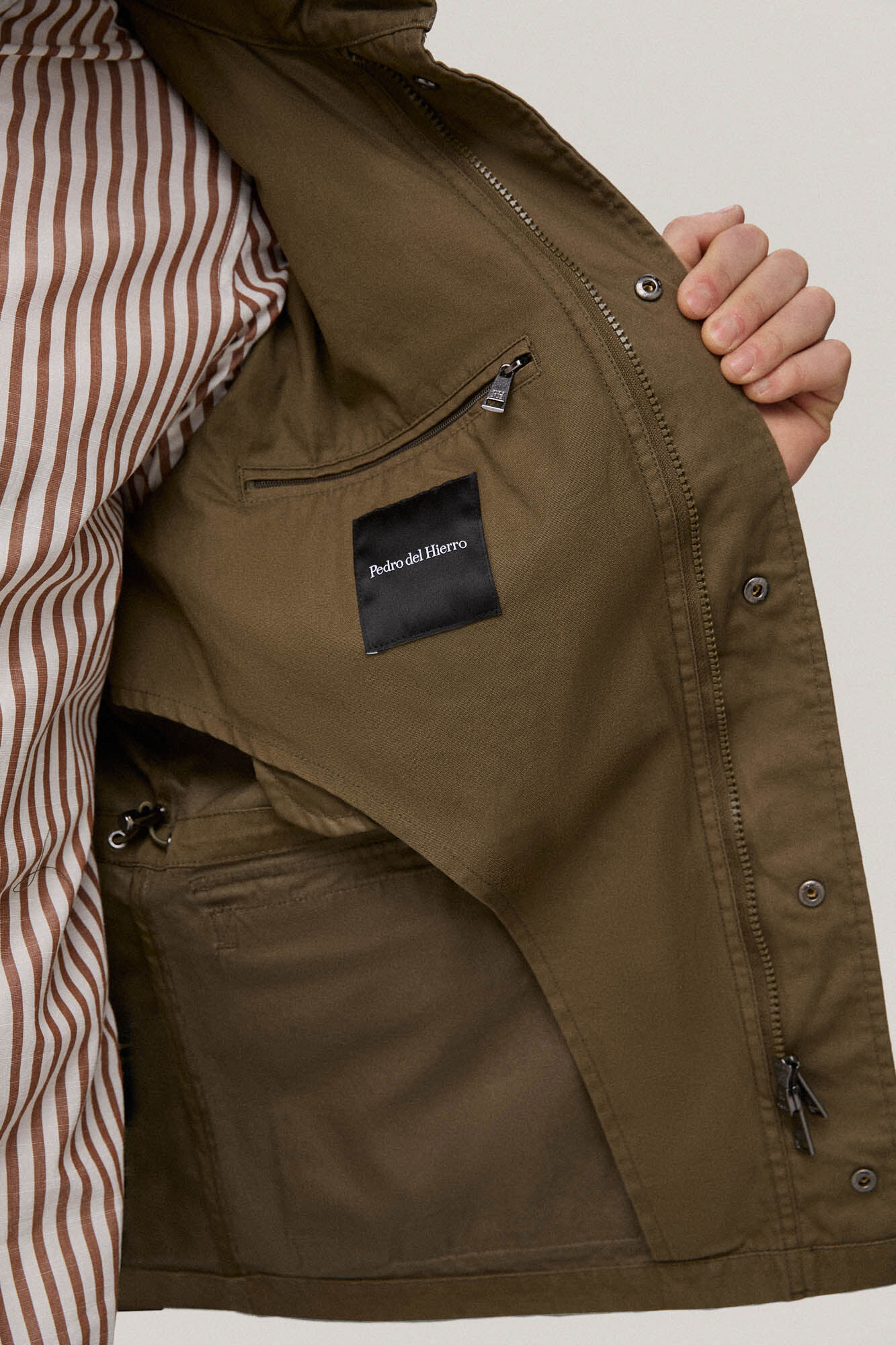 Jaqueta de algodão com quatro bolsos - Verde
