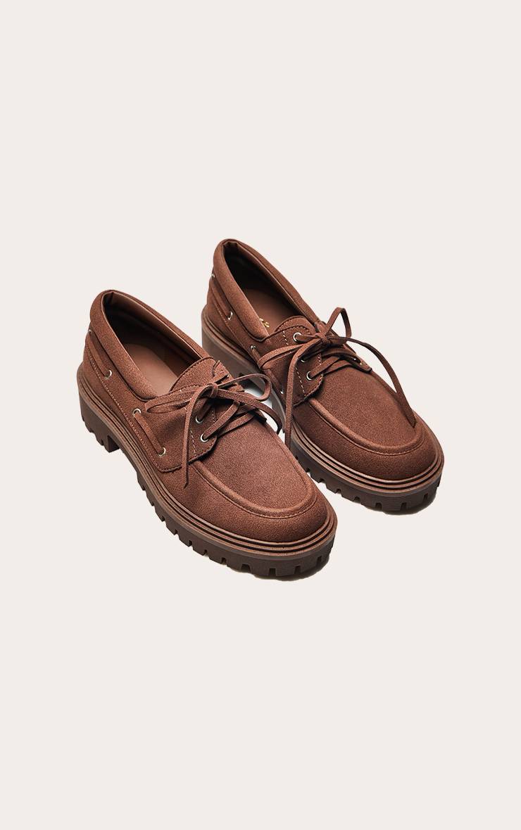 Chocolat Mocassins Bateau À Plateforme En Synthétique