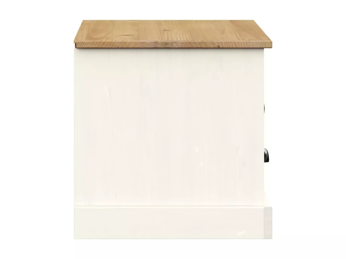 Meuble TV VIGO blanc 106x40x40 cm bois massif de pin