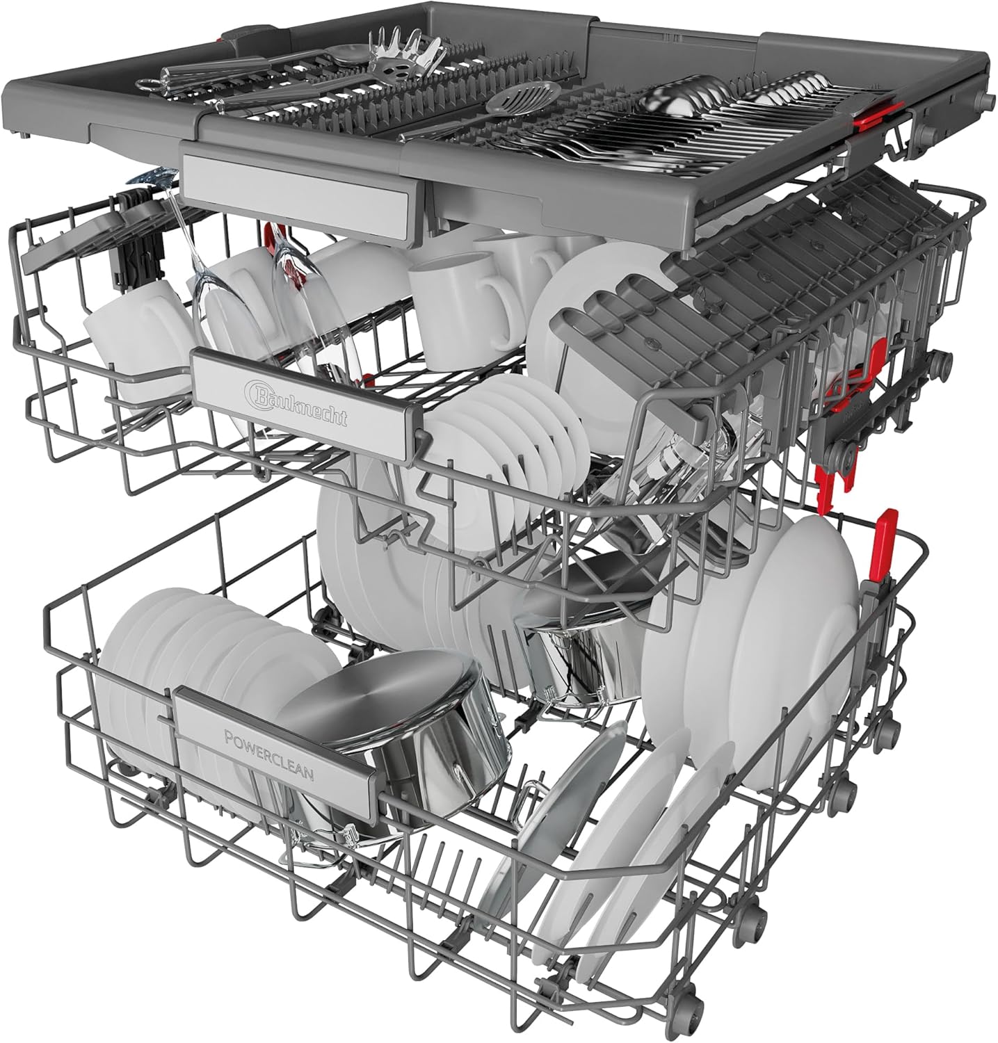Bauknecht B6B D841A X teilintegrierbarer Geschirrspüler / 60 cm/C / 14 Maßgedecke/PowerClean - Hochdruckdüsen/ActiveDry - automatisches Türöffnungssystem/Besteckschublade