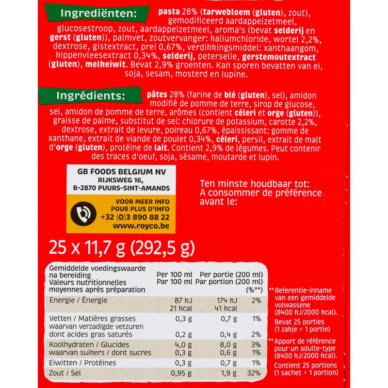 Soupe Royco Kip Poulet - Boîte de 25 sachets