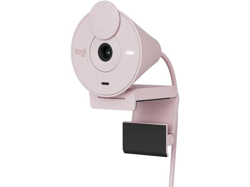 Logitech Webcam Brio 300 Rose Full HD-Webcam mit integrierter Abdeckblende