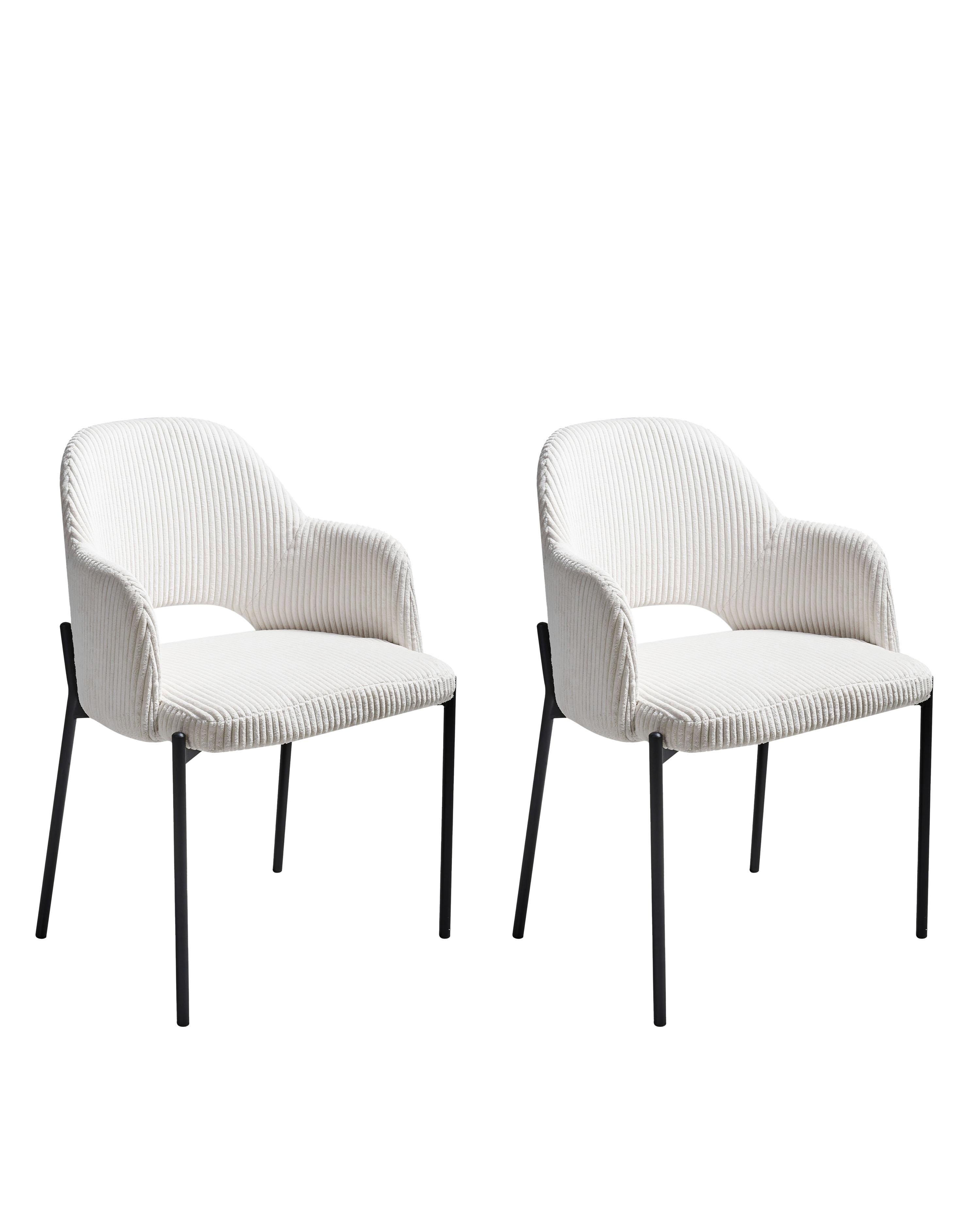 Set van 2 eetkamerstoelen RATON Corduroy Gebroken wit