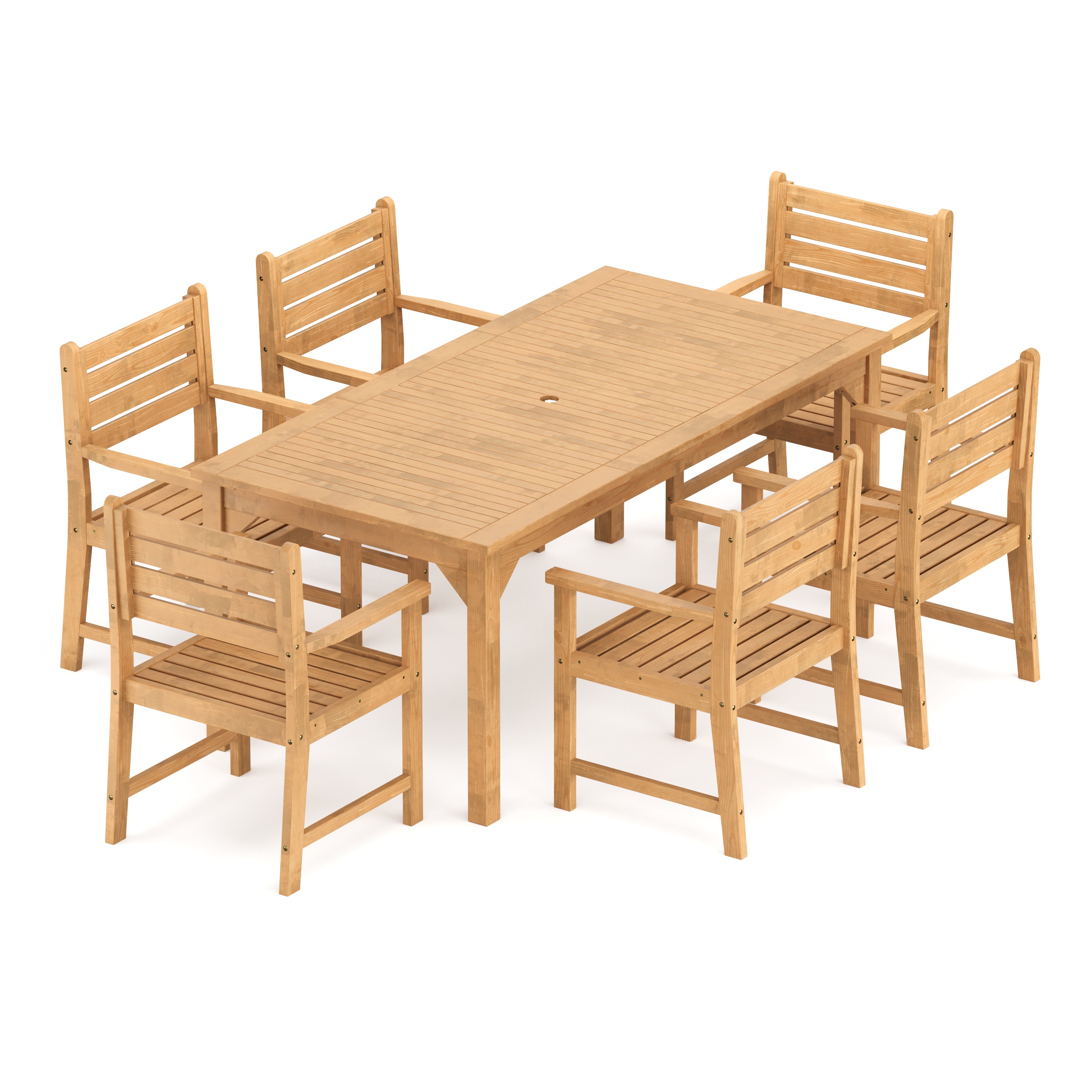 Gartenmöbel Set Holz MONICA 7-teilig