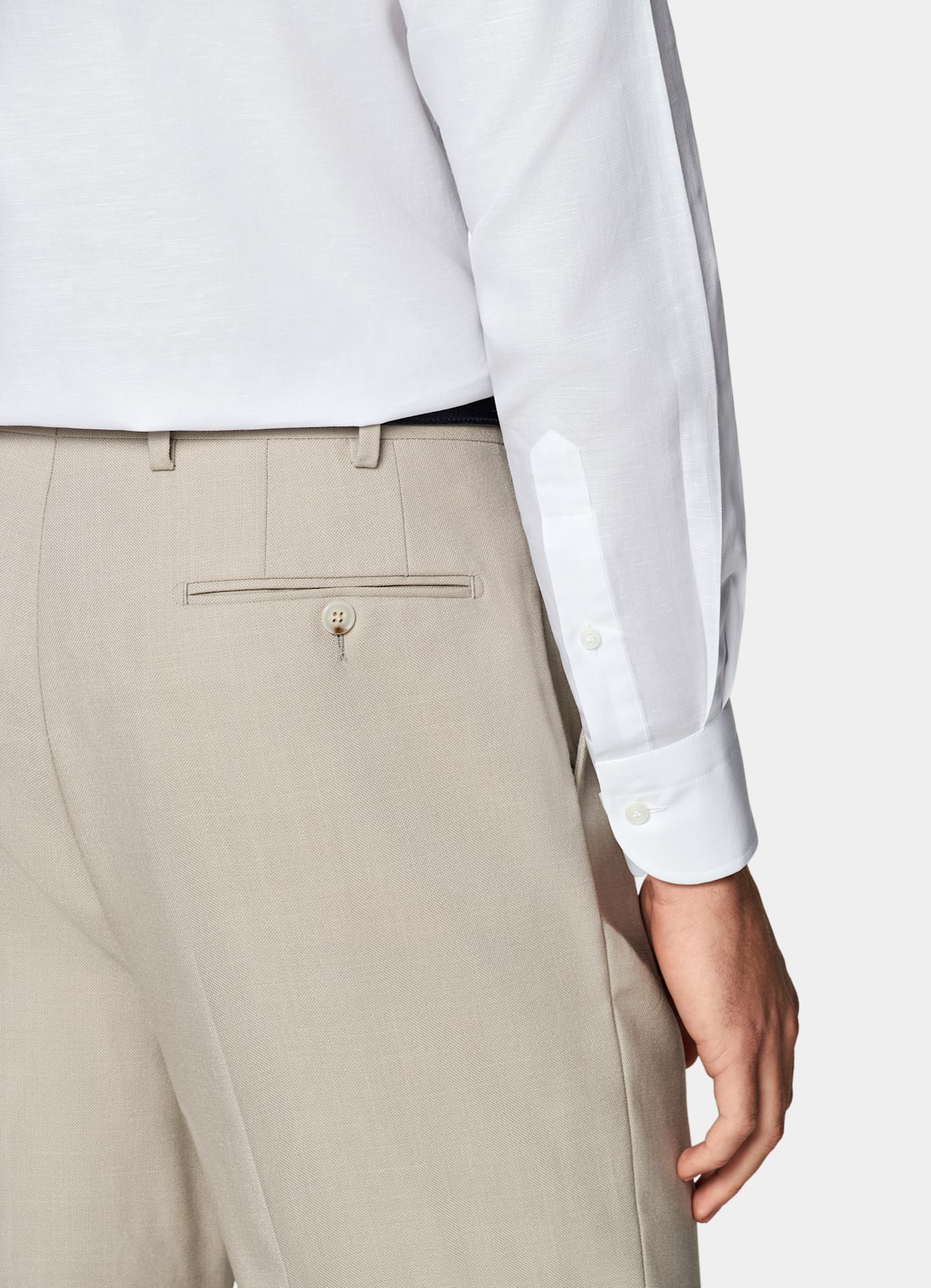 Chemise coupe ajustée avec col d'une seule pièce blanche