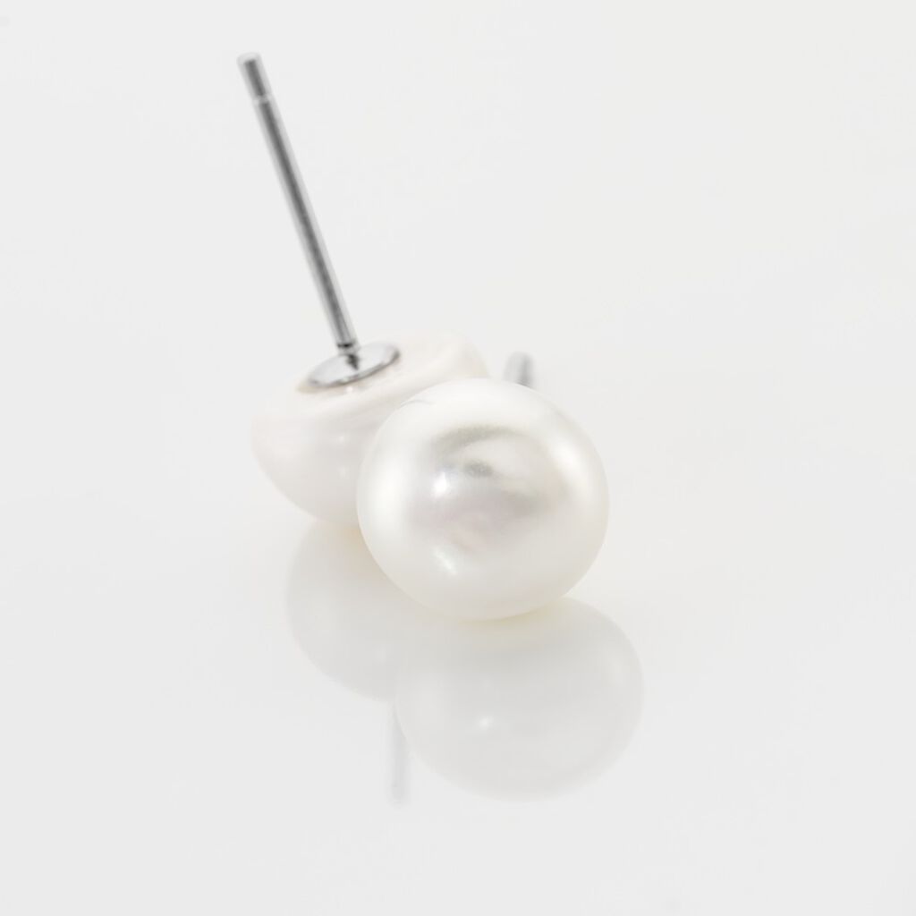 Boucles D'oreilles Puces Pascaloun Argent Perle De Culture
