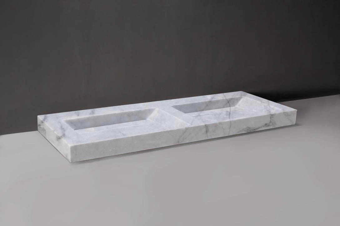 Forzalaqua Bellezza wastafel 160x50cm zonder kraangat carrara gepolijst