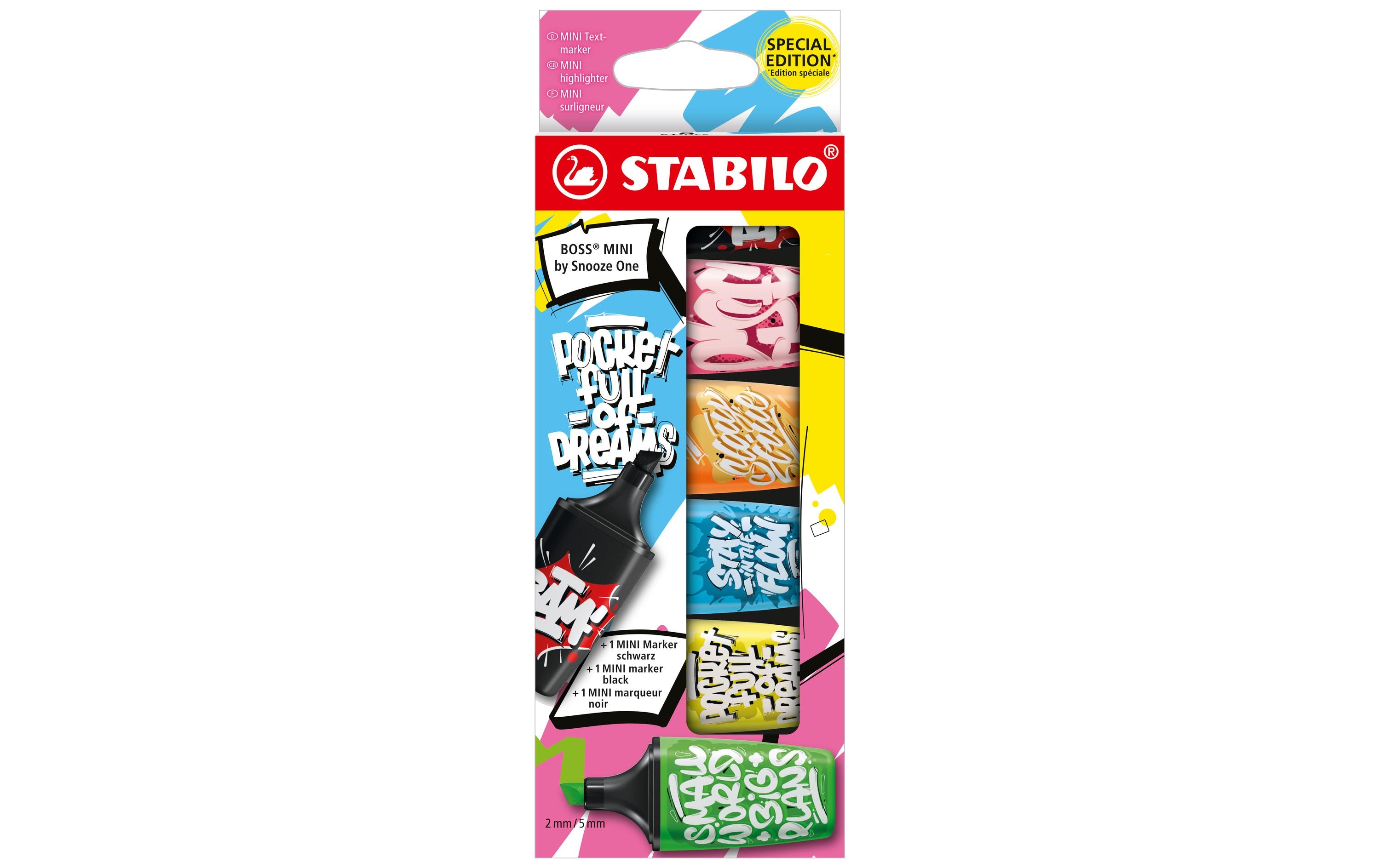 Textmarker Boss Mini Snooze Mehrfarbig, 6-teiligMarker-Set für professionelles Arbeiten