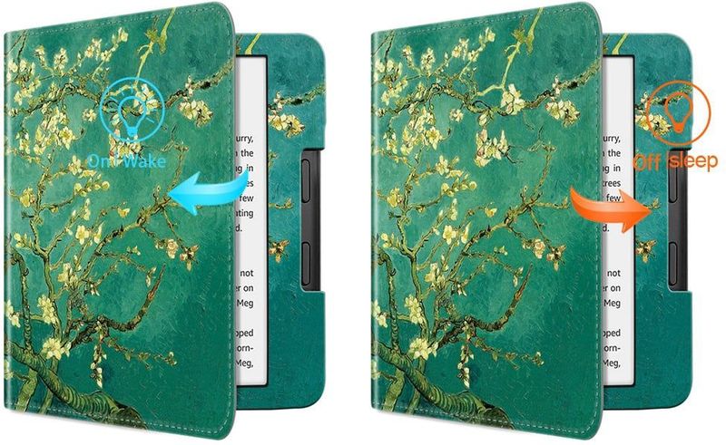Lunso - Luxe Sleepcover Stand Hoes - Kobo Libra 2 - Van Gogh Amandelbloesem