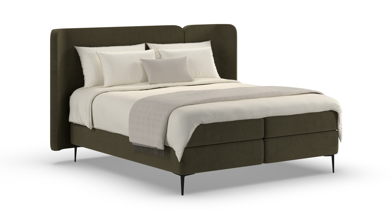 Boxspring Mesa - Soft suede forest