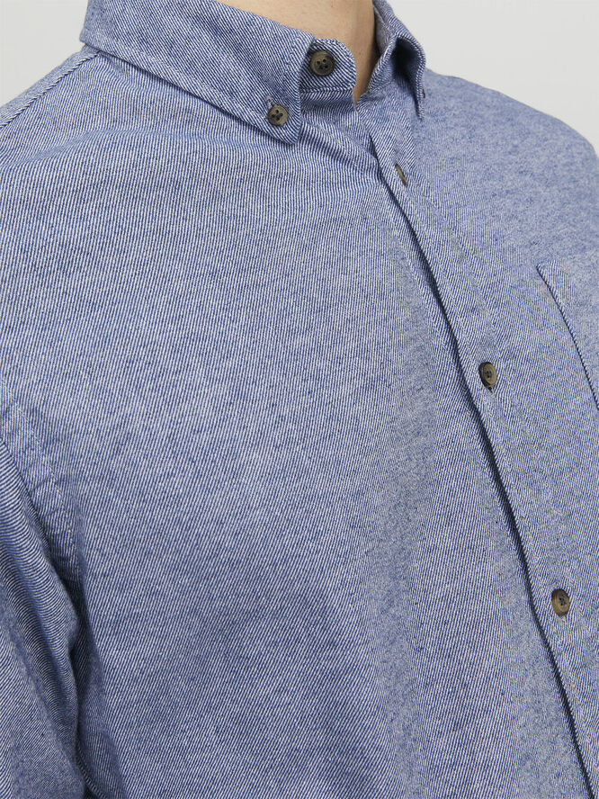 Jack & Jones JJECLASSIC MELANGE SHIRT LS SN Faded denim