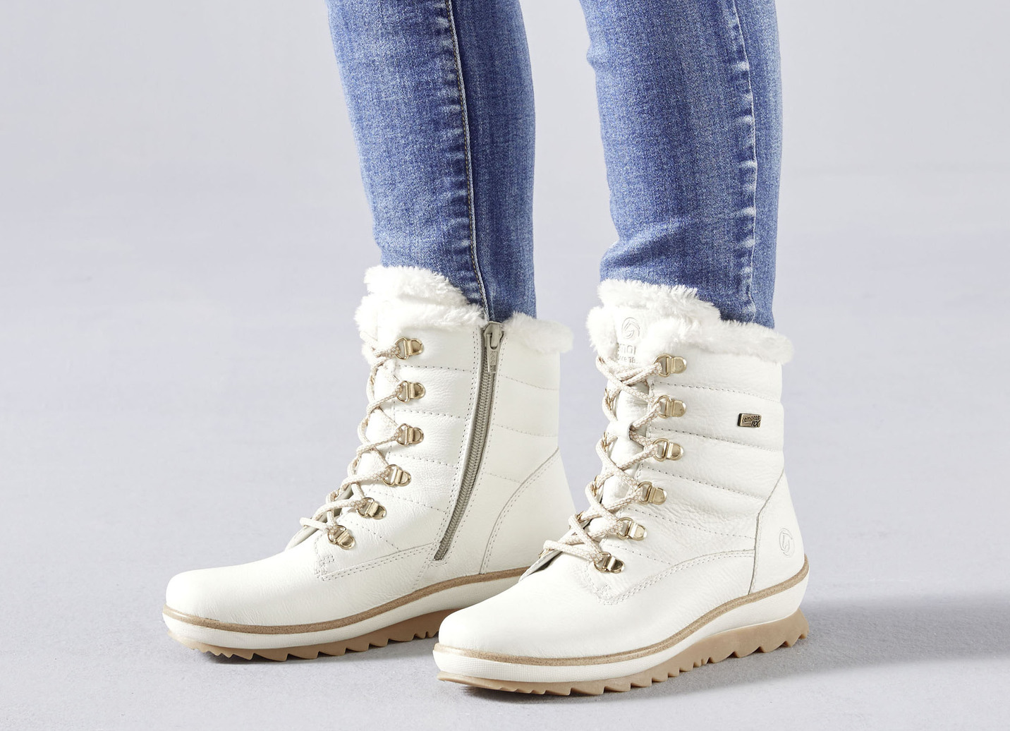 Remonte Schnür-Stiefelette mit Plüschkragen