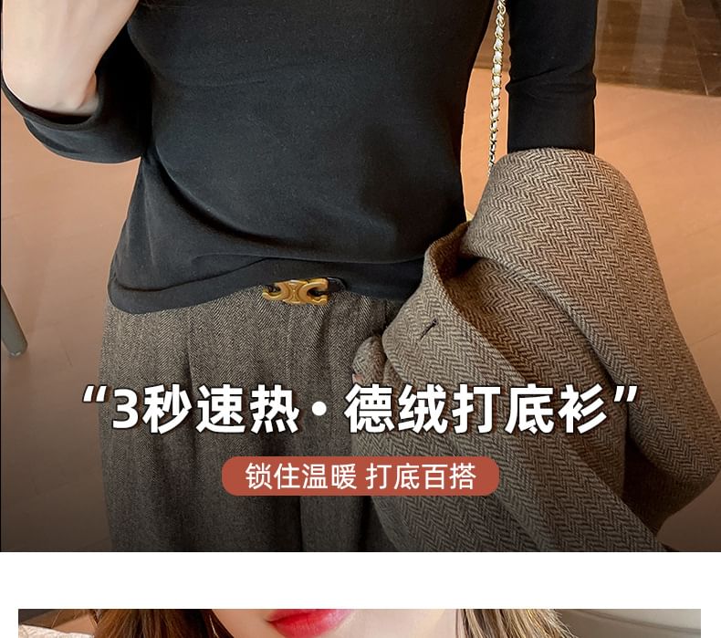 Hopsi - Effen T-shirt met lange mouwen en mockneck