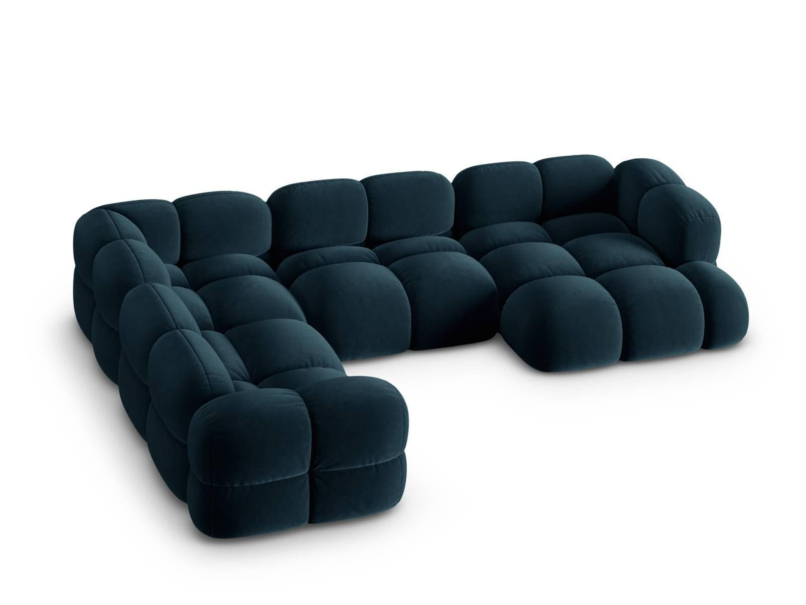Cosmopolitan Design Loretto 3,5-zits Hoekbank Links - Velvet - Donker Turquoise