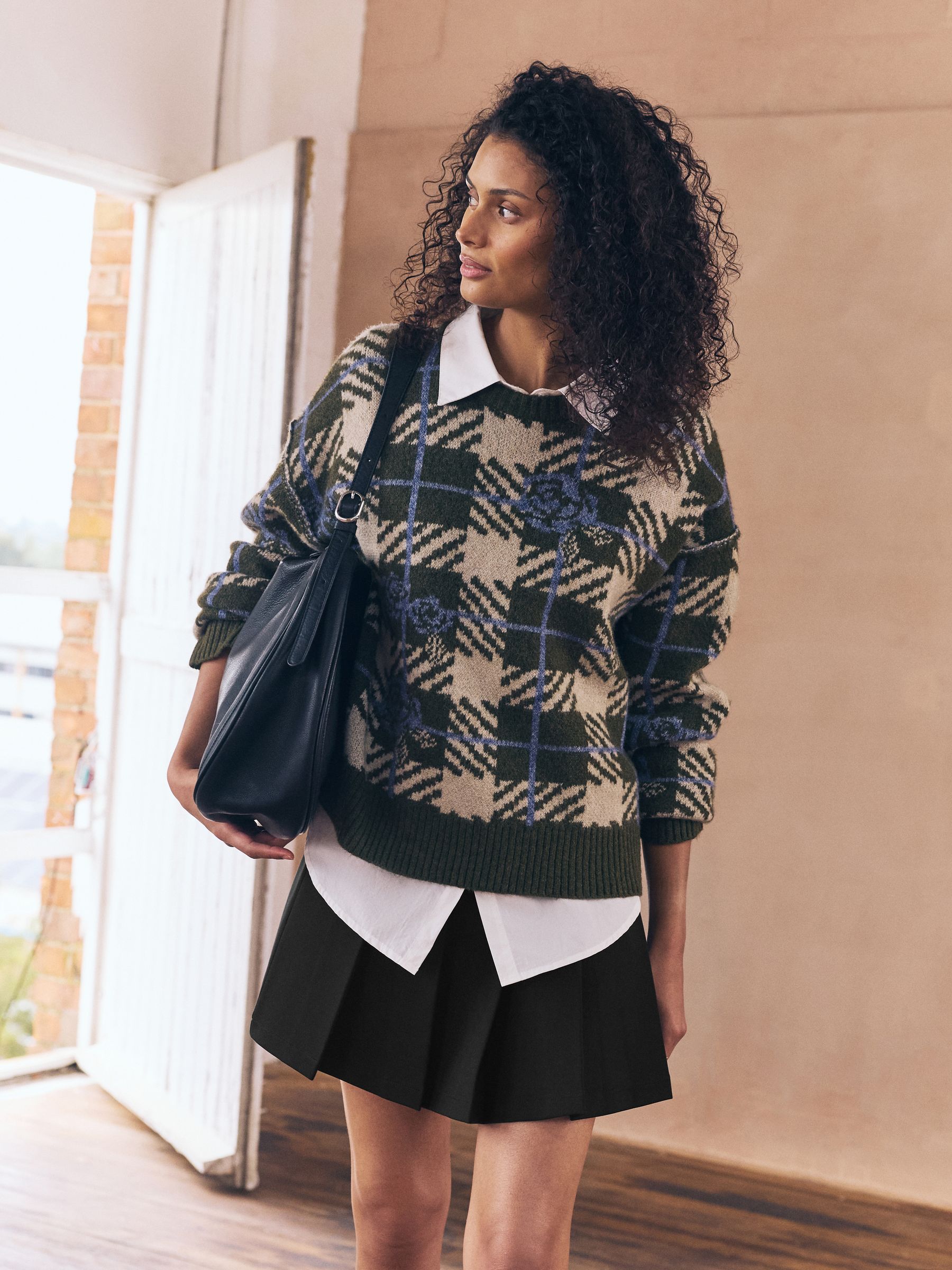 Zwart - Mini Jersey Pleated Skirt