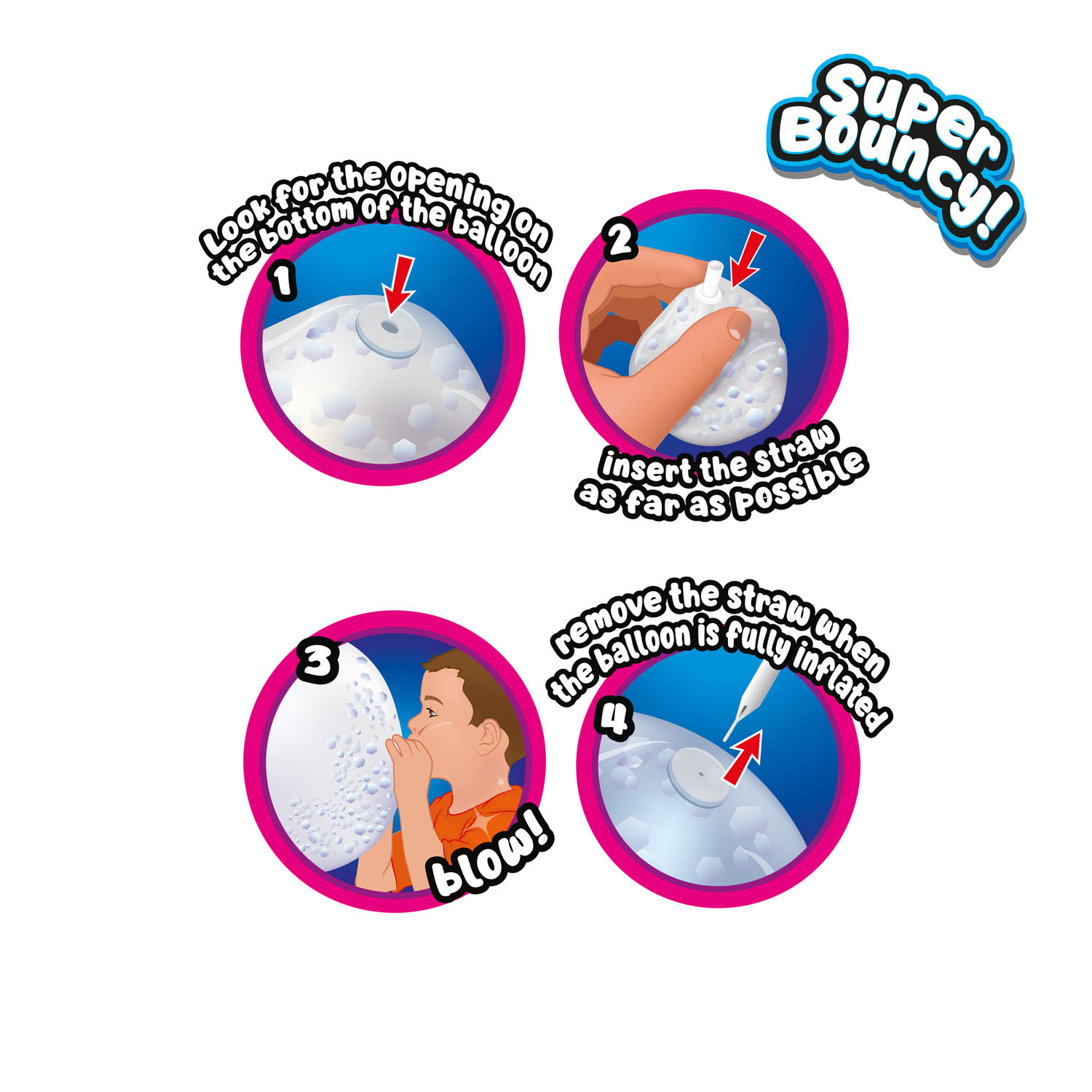 Opblaasbare Glitter Ballon, 60cm