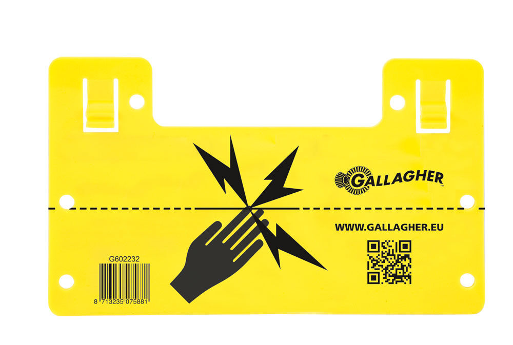 Gallagher EU Waarschuwingsbordje - Accessoires - 15 cm - Geel - 25 cm