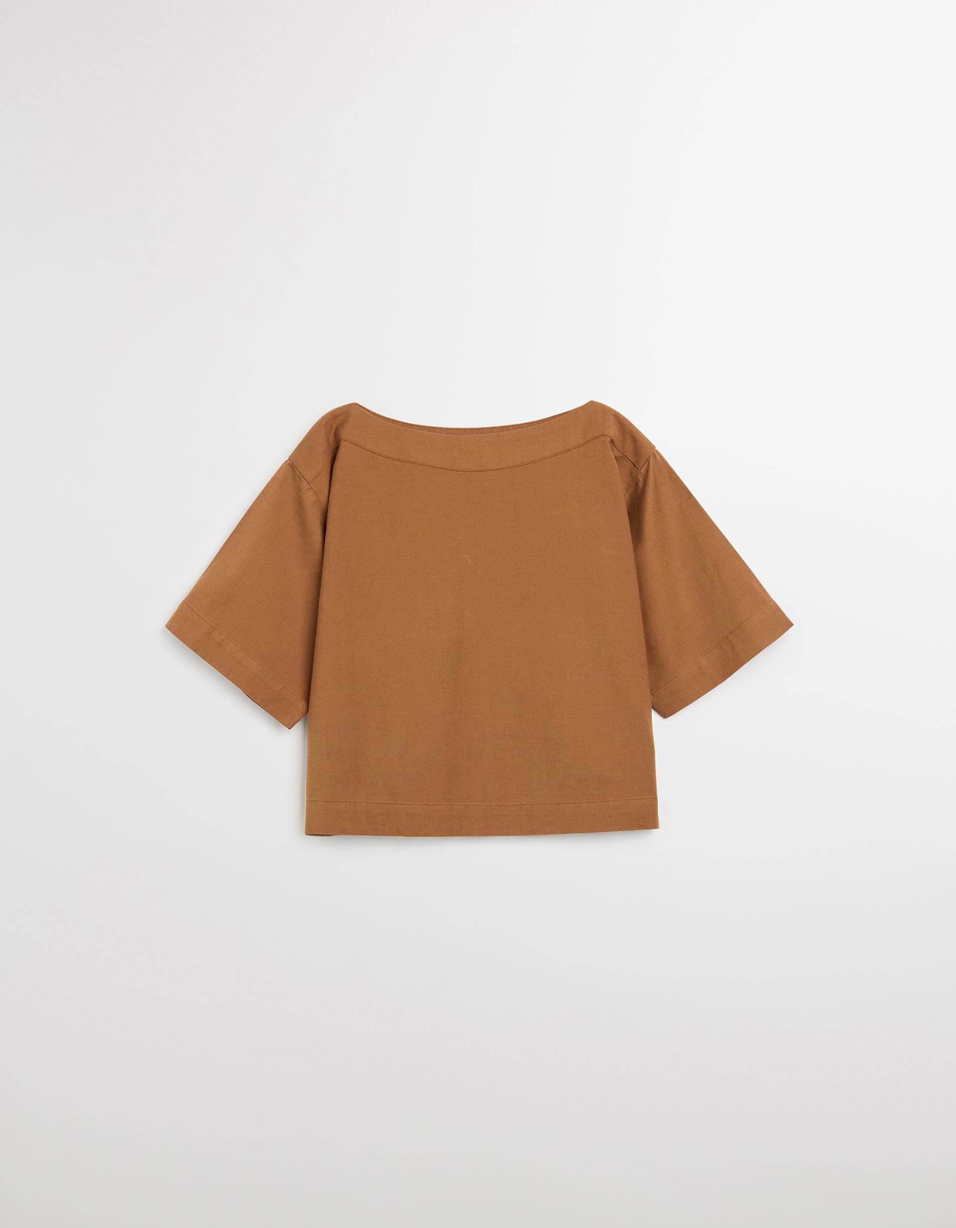 Blusa com Linho, Mulher, Castanho Claro