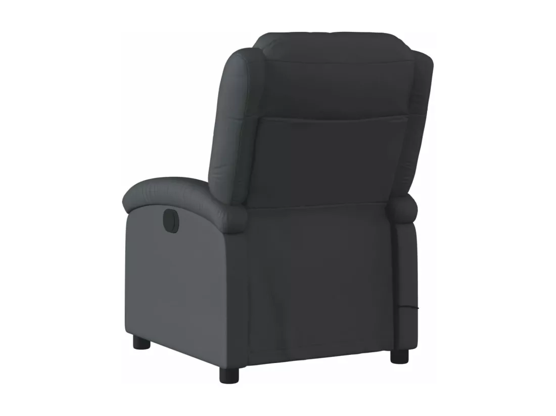 Fauteuil de massage inclinable électrique noir cuir véritable